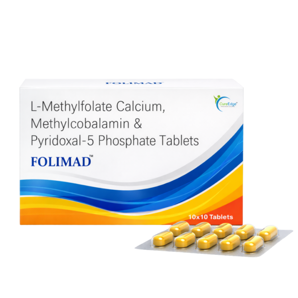 FOLIMAD™ Tablets – L-Methylfolate Calcium, Methylcobalamin & Pyridoxal-5-Phosphate Tablets